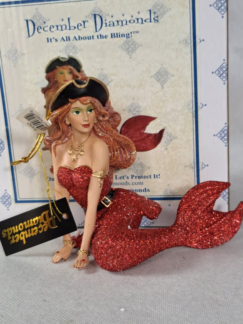 DECEMBER DIAMONDS SCARLETT MERMAID ORNAMENT RARE